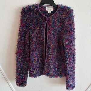 Y2K Fuzzy Eyelash Cardigan Multicolor